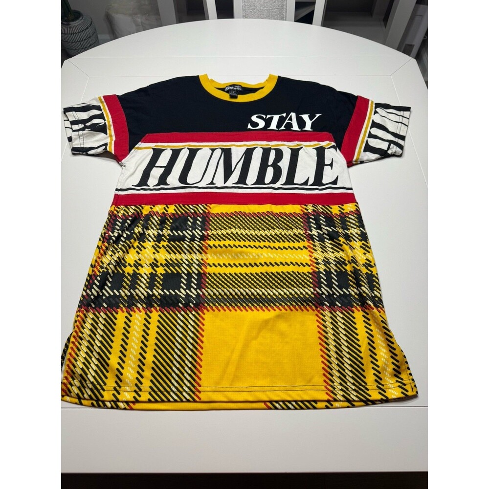 One Color Nation Men’s Large T-Shirt Plaid - Stay Humble - Nice 👍